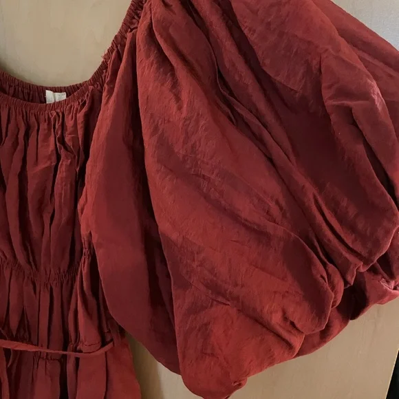 Altar’d State Burnt Red Puff Sleeve Dress - Picture 3 of 7